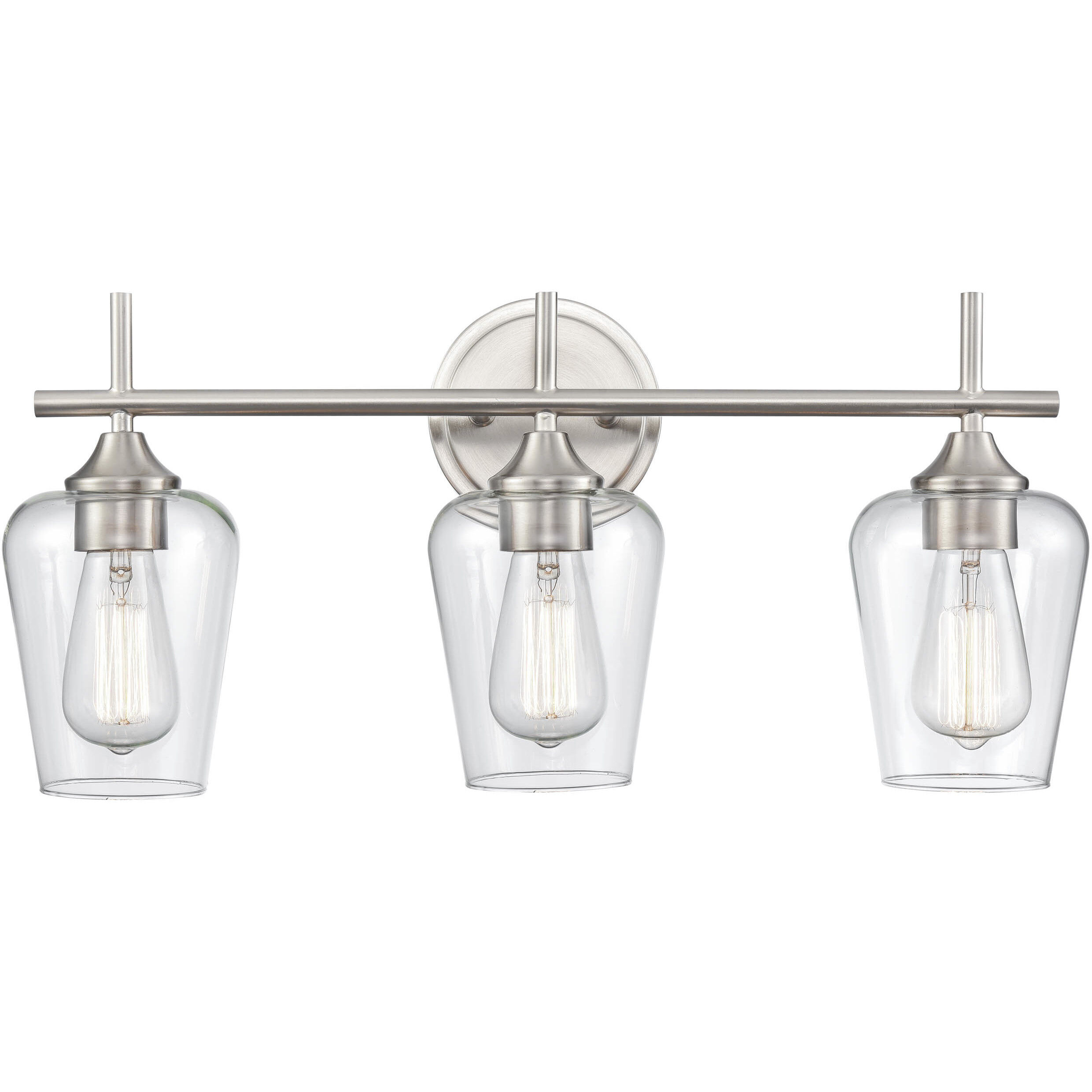 Ashford 3 Light 22 inch Brushed Nickel Bathroom Vanity Light Wall Light